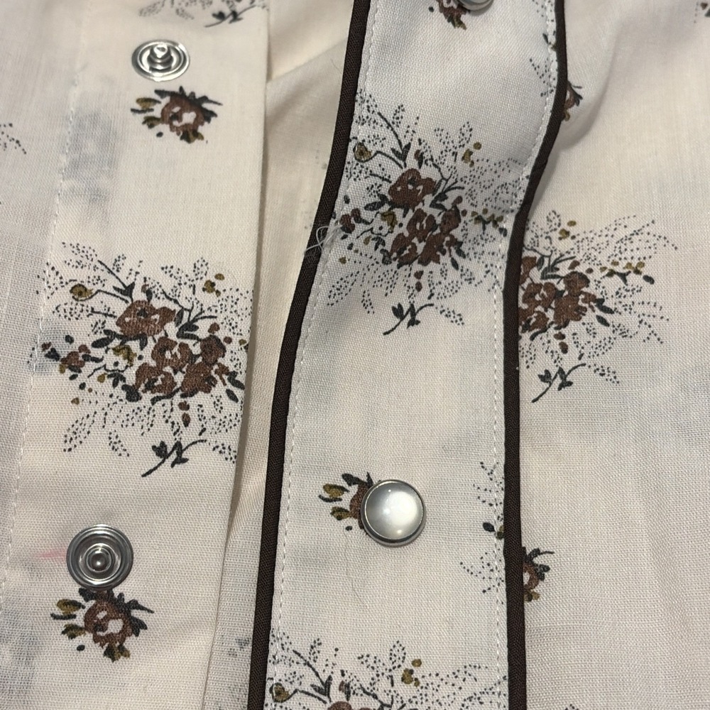 Roper Border Western Shirt Men's Beige Brown Botanical Design Cotton NWT 3XL - Picture 3 of 13